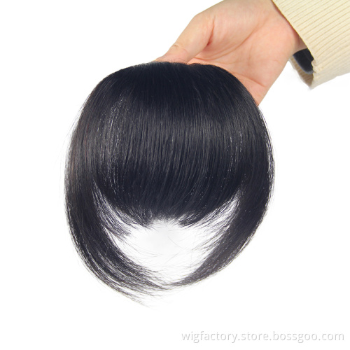 Cheap hair puff piece and fringe hair piece, detachable human hair fringes, clip in human hair bang front fringe hair extension